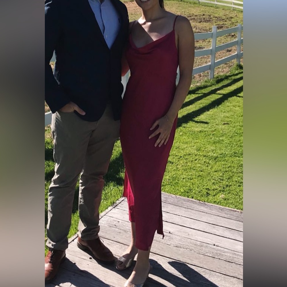 Anthropologie pink silk dress